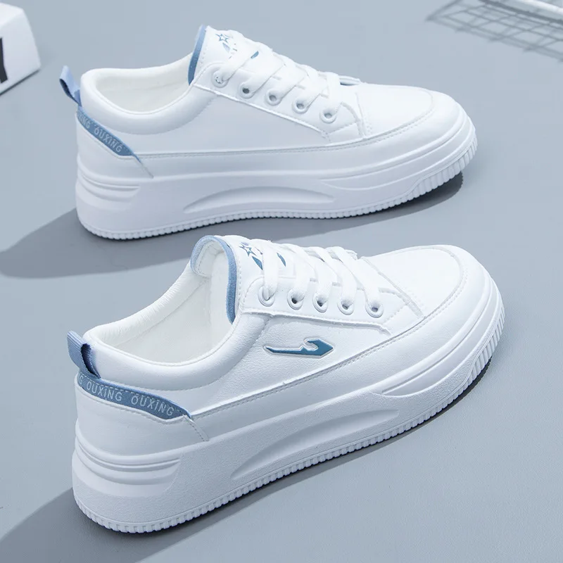 

2023 Women's Shoes Spring and Autumn New Small White Shoes Leather Korean Version Flat Spring Shoes Cotton Fabric Basic