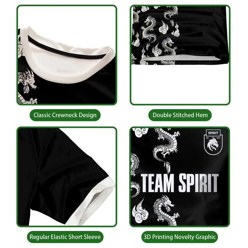 2024 Новая футболка Team Spirit Джерси Dota CS GO ESports Game Uniform Мужская Player Donk Sports Contest Одежда