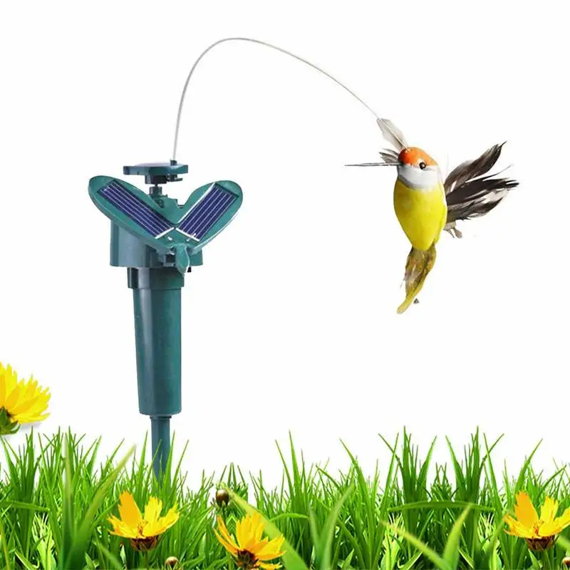 

Funny Solar Rotating Bird Toy Flying Hummingbird Power Vibration Birds Stake Flying Fluttering Toy For Garden Decoration