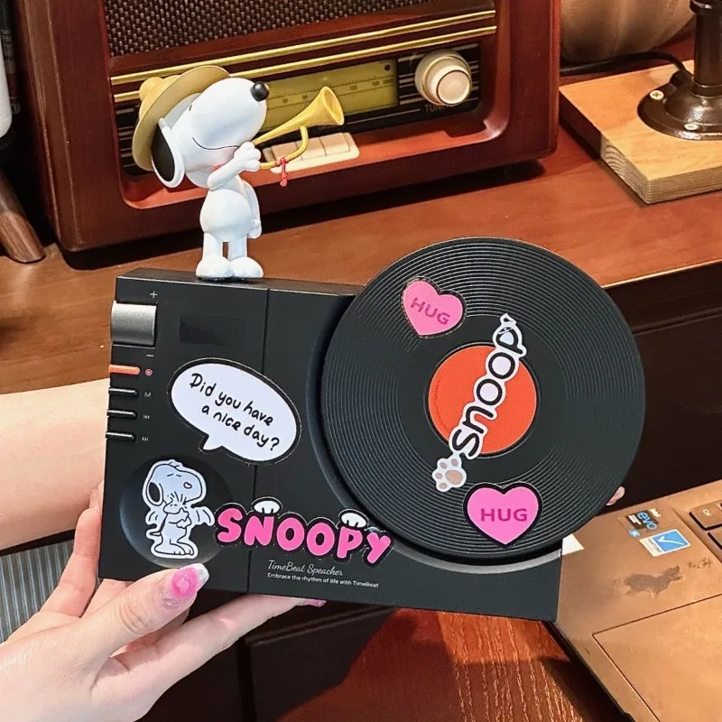 MINISO Kawaii Snoopy часы виниловая запись Bluetooth динамик мультфильм Дом Ретро