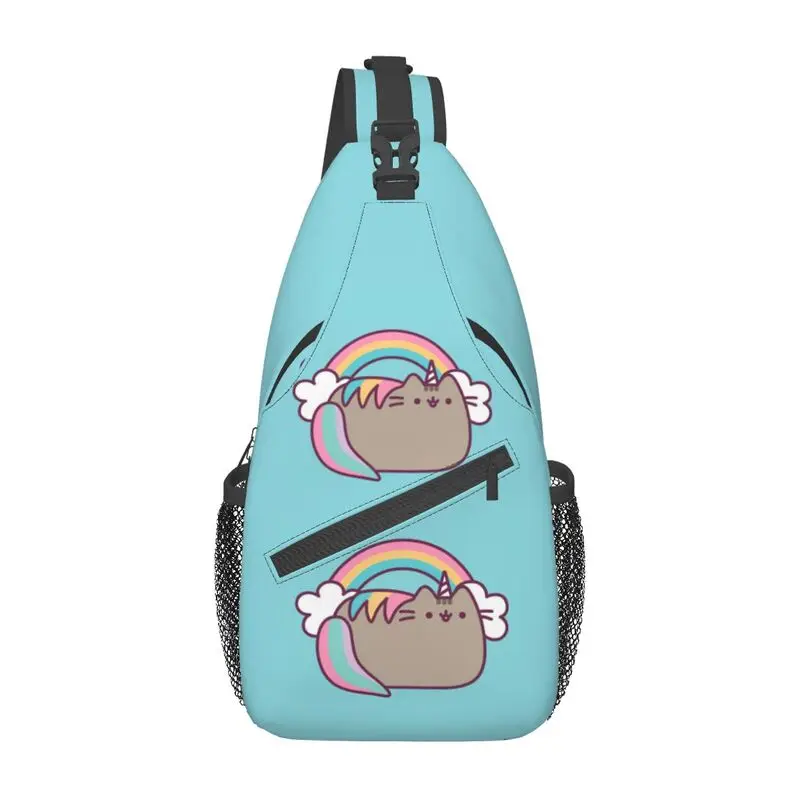 Cool Kitty Cat Rainbow Sling Bag for Traveling Men Crossbody Chest Backpack Shoulder Daypack