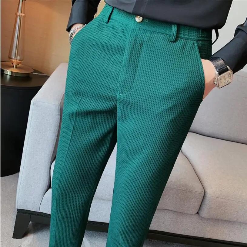 

2022 Men's Suit Trousers Spring And Summer Business Casual Pants Men's Fashion High-quality Solid Color Slim Trousers Men 28-36