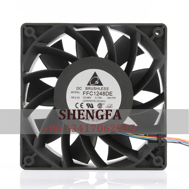 Delta FFC1248DE чехол охлаждающий вентилятор 12V24V 120X120X38 DC48V 0.75A ECAC большой объем промышленный центробежный вытяжной вентилятор