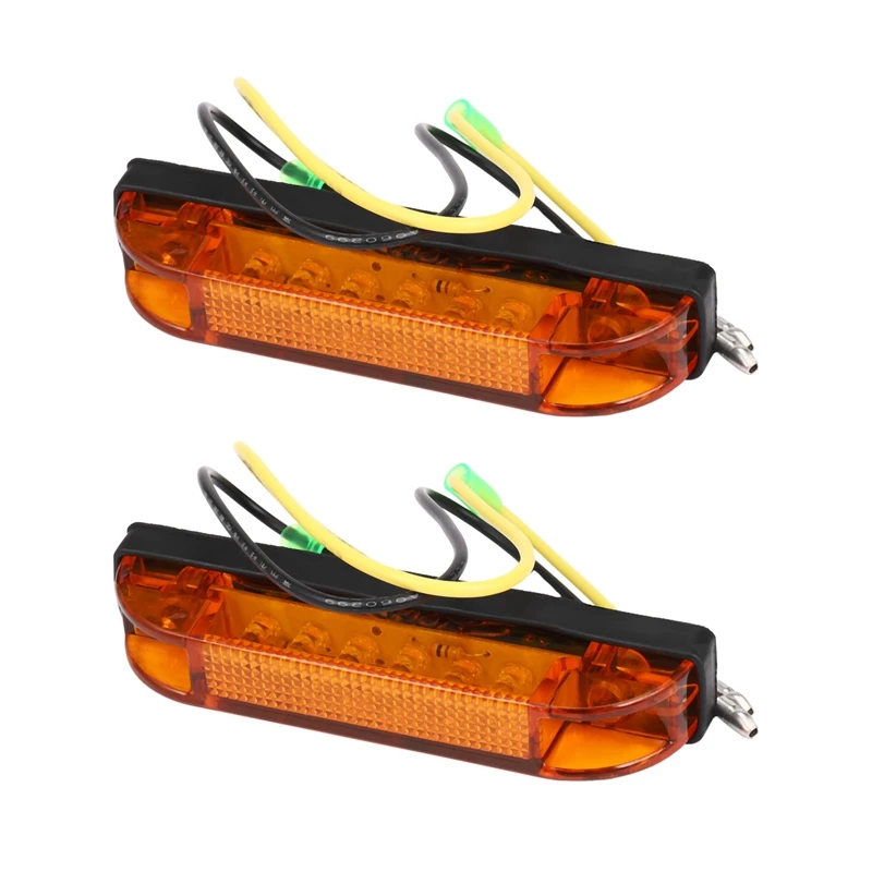 

2X 6 LED Clearance Side Marker Light Indicator Lamp Strip Truck Trailer Lorry 12V, Orange
