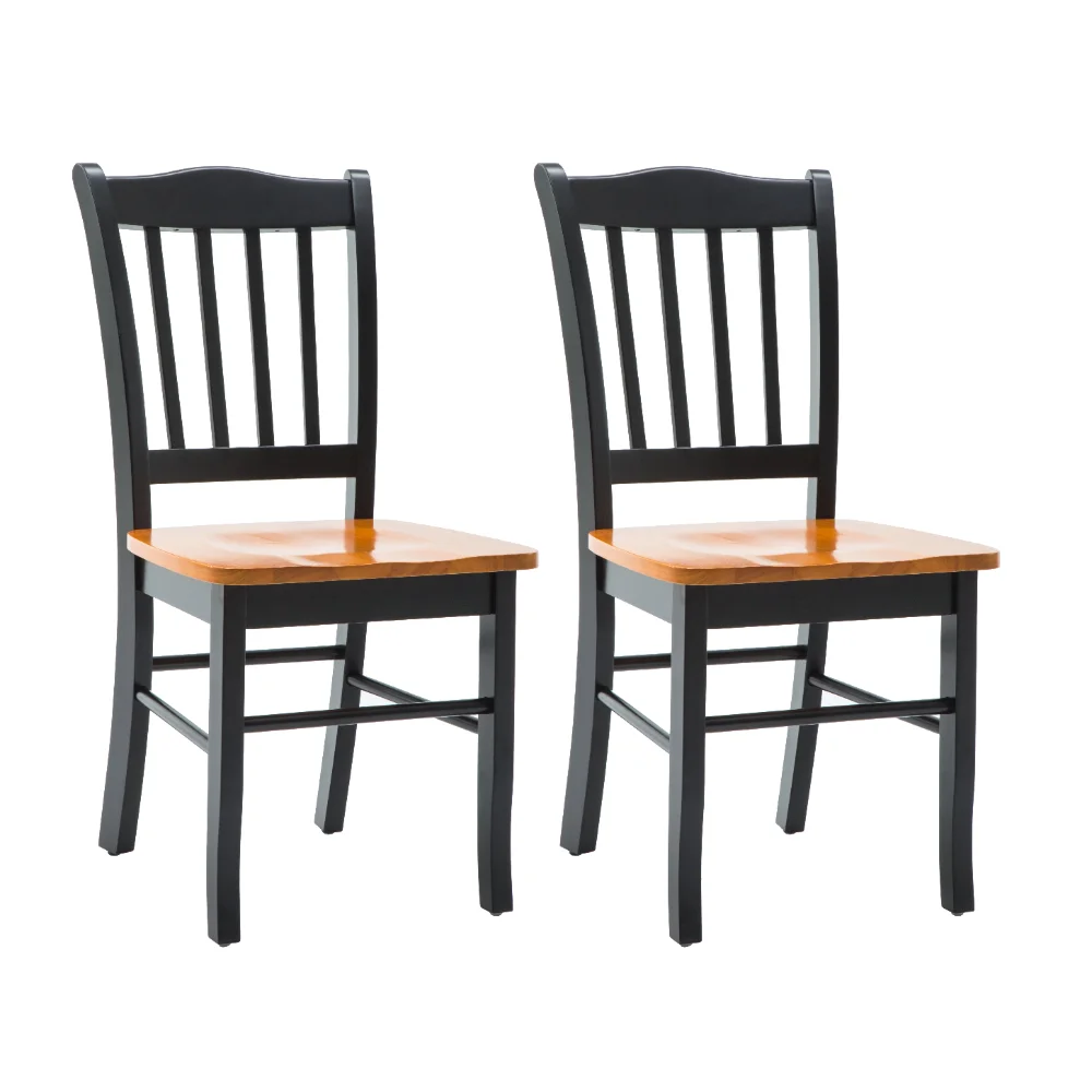 

Shaker Wood Dining Side Chairs - Black/Oak Finish - Set of 2