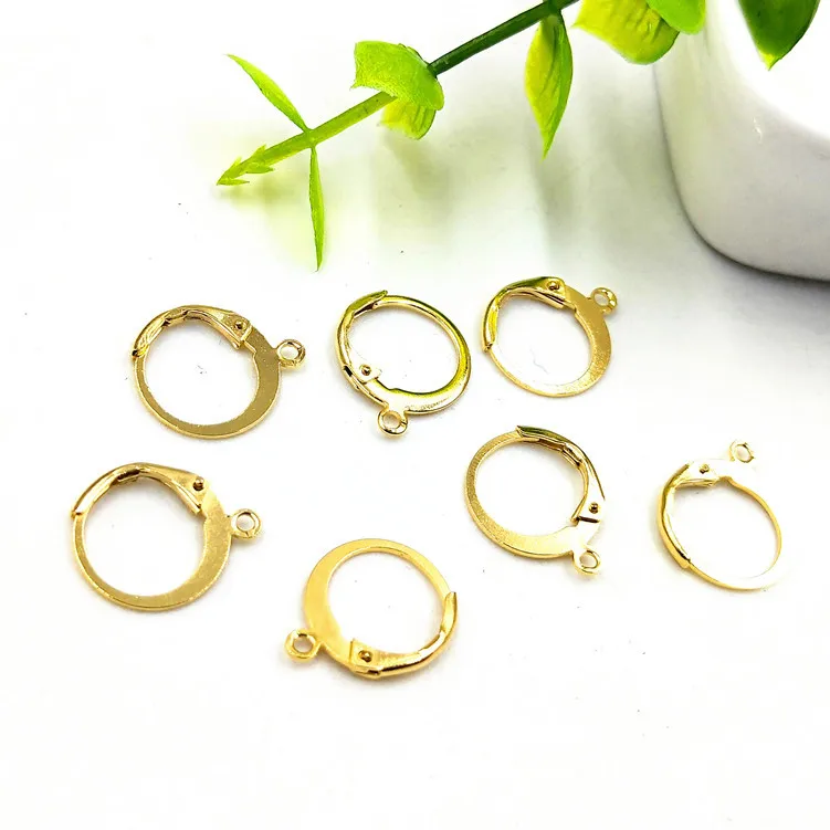 

50pcs 15x12mm Platinum/Golden 316L Stainless Steel Hoop Earrings Findings Component Jewelry Making DIY Wire Accessory