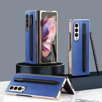 luxury case for samsung galaxy z fold 3 full coverage shockproof case for samsung z fold3 case with screen protector without pen