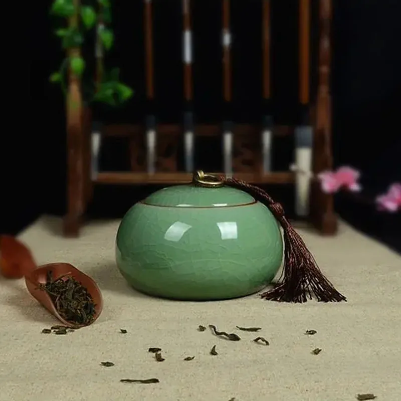 Банка для чая Celadon из оловянной фольги герметичная банка Ge печь керамический