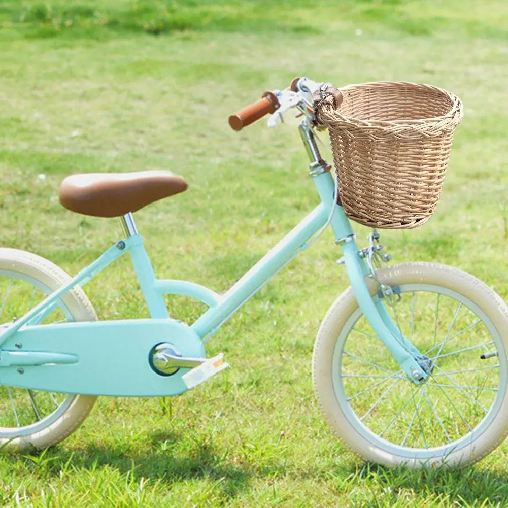 

Корзина для велосипеда, плетеная корзина для переднего руля, регулируемая съемная корзина для велосипеда, Аксессуары для велосипеда