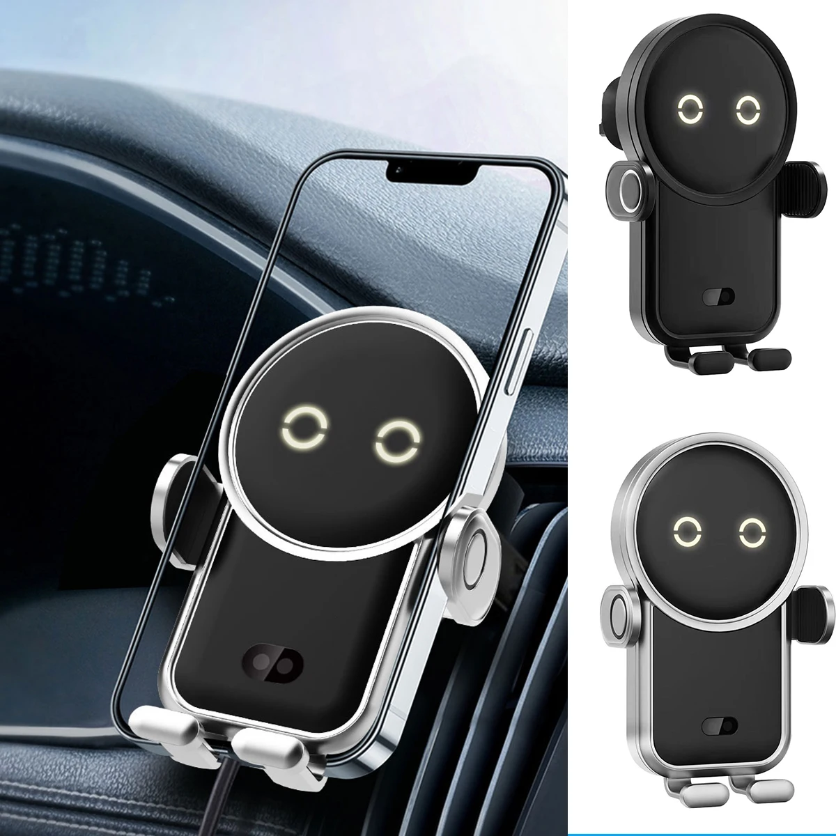 

Беспроводное Автомобильное зарядное устройство 15 Вт, быстрая зарядка, автомобильное зажимное автомобильное зарядное устройство, креплени...