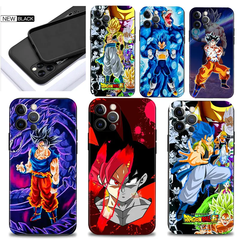 

For iPhone 11 12 13 Pro Max Mini Cover for iPhone 7 6 6S 8 Plus X XR XS XSMax SE(2020) Shockproof Phone Case Anime Son Goku Tpu