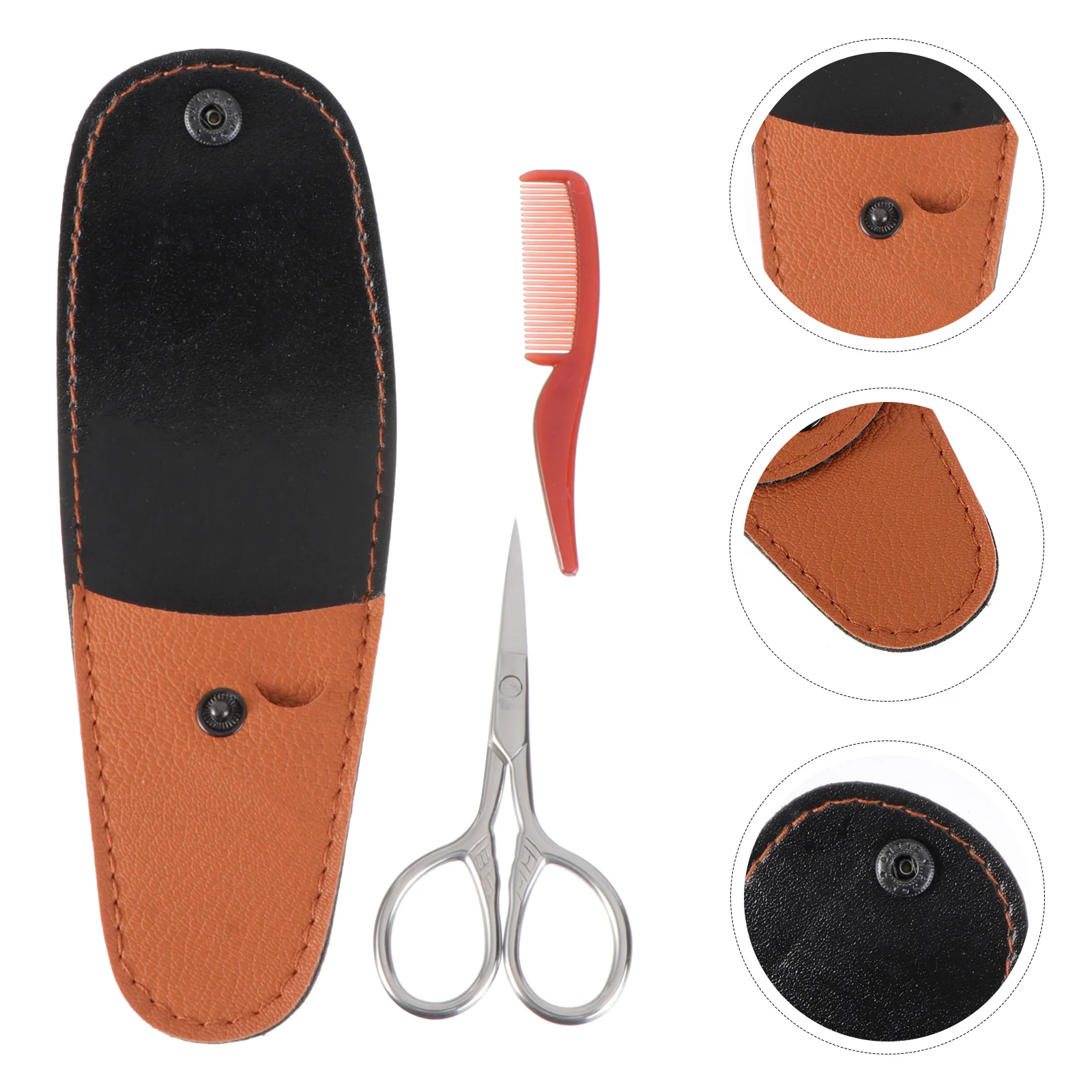 

2 Pcs Beard Shears Beauty Scissors Mustache Trimming Grooming Clippers Tool Kit