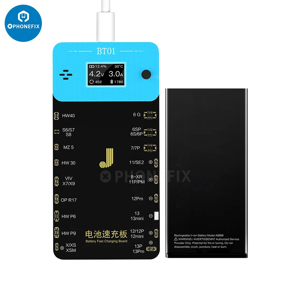 

JCID BT01 Battery Activation Detection Board Battery Fast Charge For iPhone 6-13 Pro Max Android One-click Activation Detection