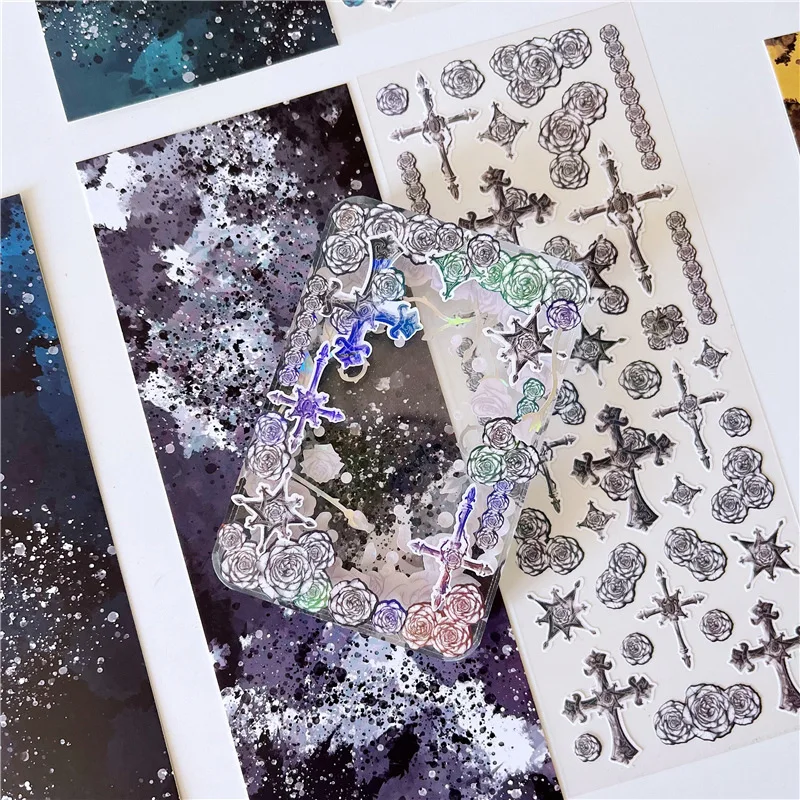 

cross punk Patterns Decorative Stationery Stickers Scrapbooking material DIY Diary Album Retro