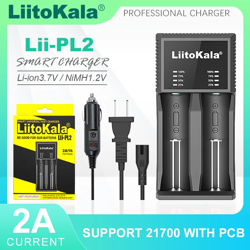 LiitoKala Lii-PL2 Зарядное устройство для литиевых батарей 3 7 В 26650 18650 22650 14500 18350 20700 NiMH