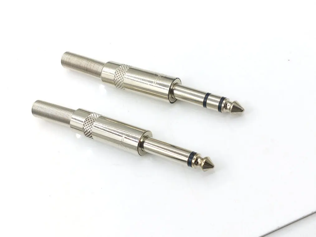 2 шт. медный 6 35 мм моно/стерео штекер подключаемый аудио видео кабель адаптер