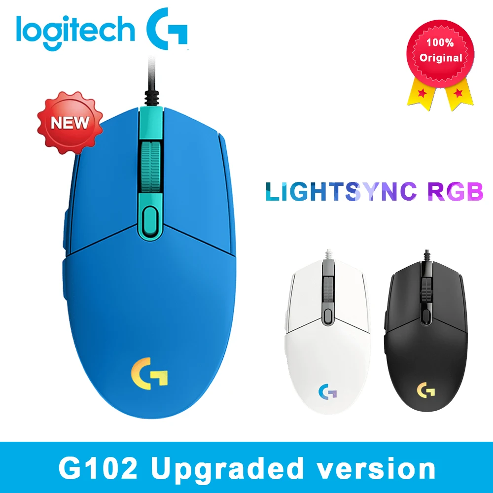 

Logitech G102 оригинальная ИС продий/LIGHTSYNC G203 игровая оптическая мышь 8000DPI 16,8 м цветсветодиодный светодиодная Настройка 6 кнопок проводная