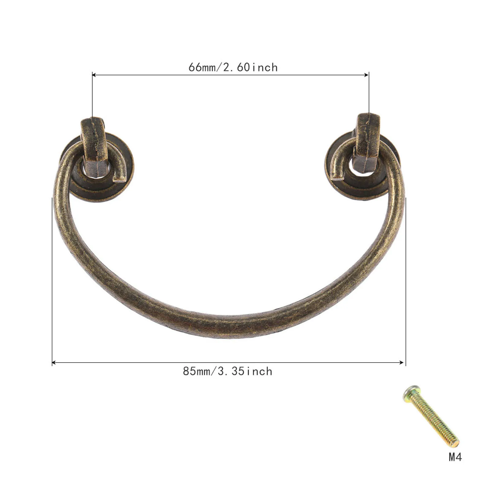 

2 Pcs Antique Bronze Wooden Box Case Cupboard Pull Handles Furniture Fittings 85*49mm Kitchen Drawer Cabinet Door Handle Knobs