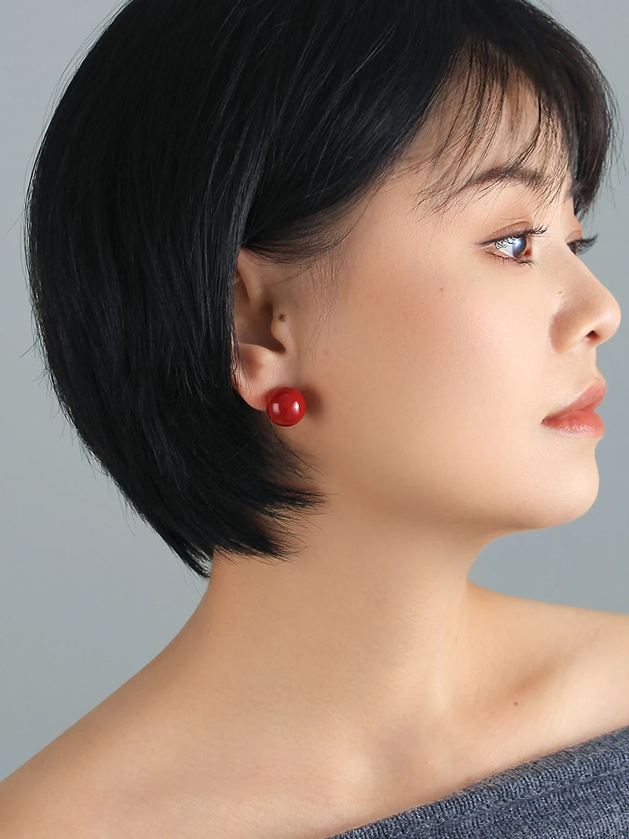 925 серебряных игл французские серьги в стиле ретро винно-красные национальные