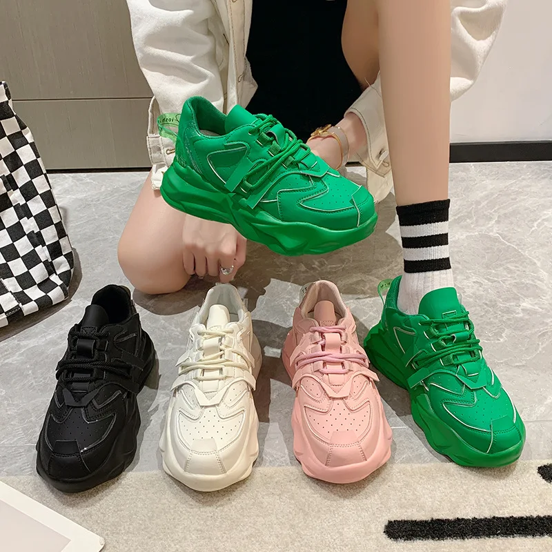 

Breathable Mesh Trainers Women Shoes Ins New Spring Casual Vulcanized Thick Bottom Running Zapatillas