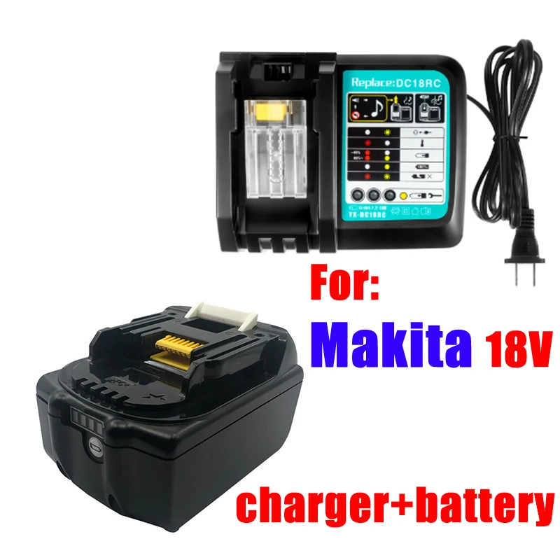 

Литий-ионный аккумулятор для Makita 18 в 6 ач с зарядным устройством BL1860 18 в 6000 мАч BL1840 BL1850 BL1830 BL1860B LXT400