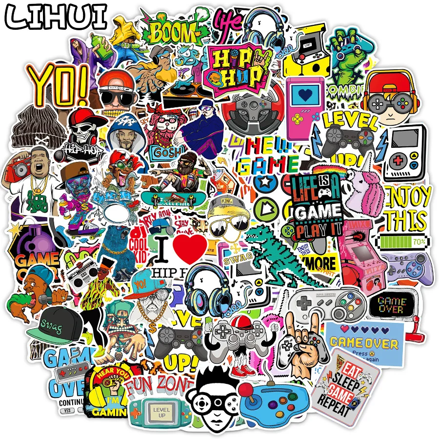 10/100PCS Vintage Video Game Hip Hop Rock Stickers for Laptop Skateboard Car Bike Phone Fridge Waterproof Graffiti Sticker Decal
