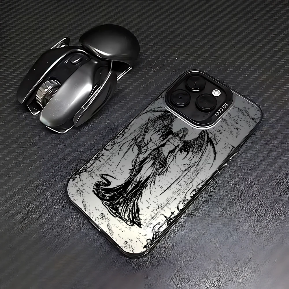 Роскошный черный чехол с ангелом демоном смерти для Samsung Galaxy S24 S23 S22 S21 S20 Note20 Ultra Plus