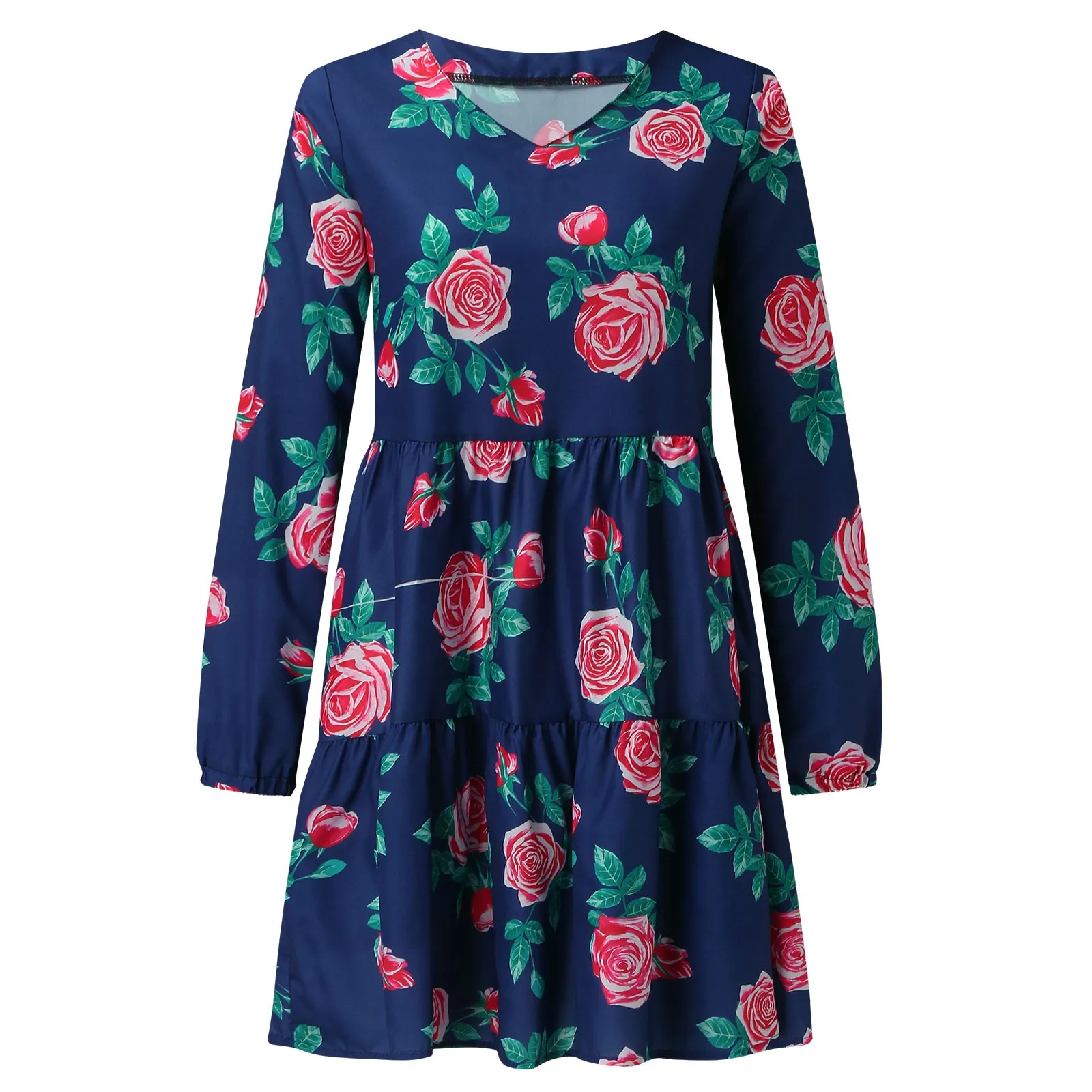 Женское платье-туника с цветочным принтом летнее Мини Вечерние карманами для