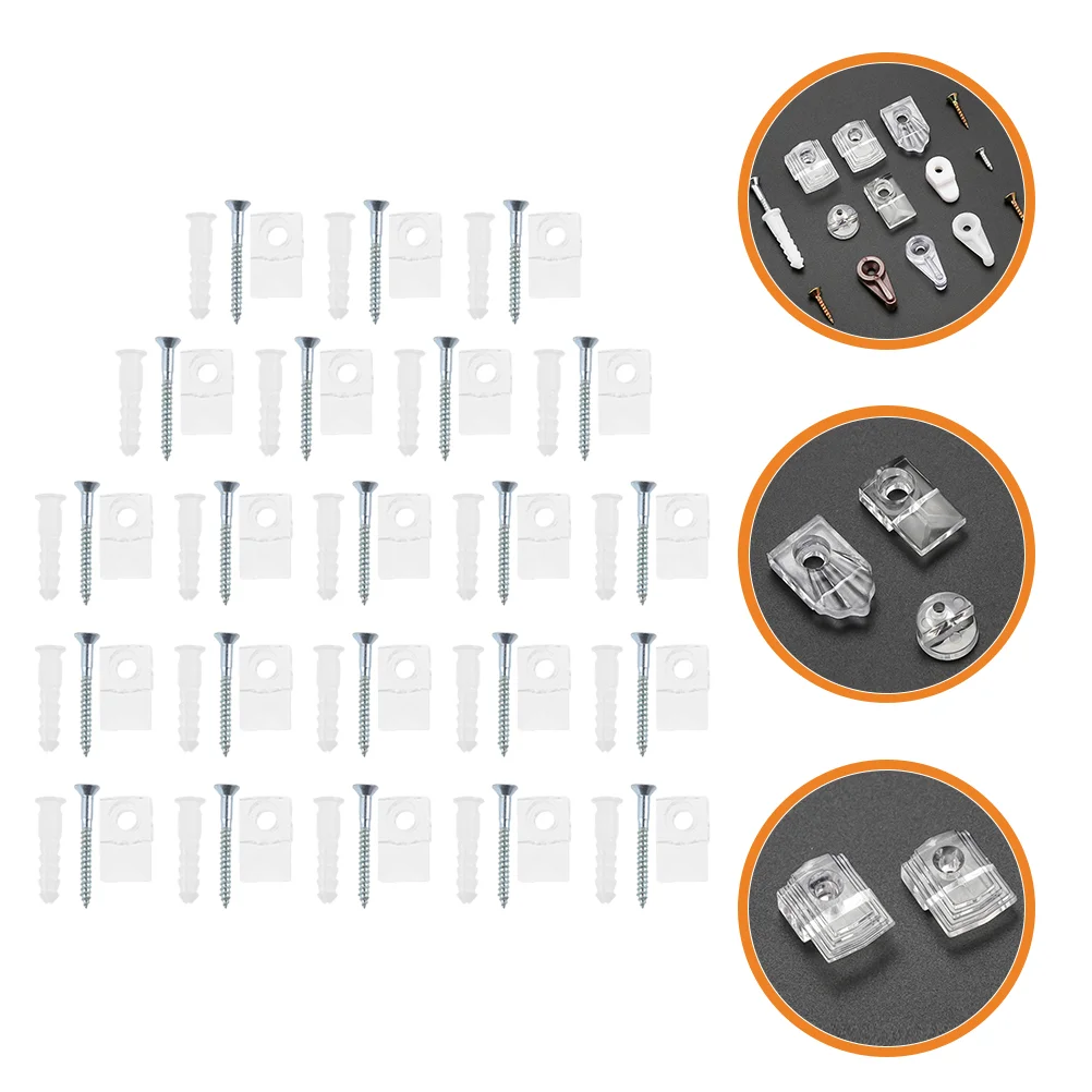 

Mirror Clips Clipholder Hanging Mounting Wall Hanger Retainerclear Hooks Kit Fixing Bracket Hangers Door