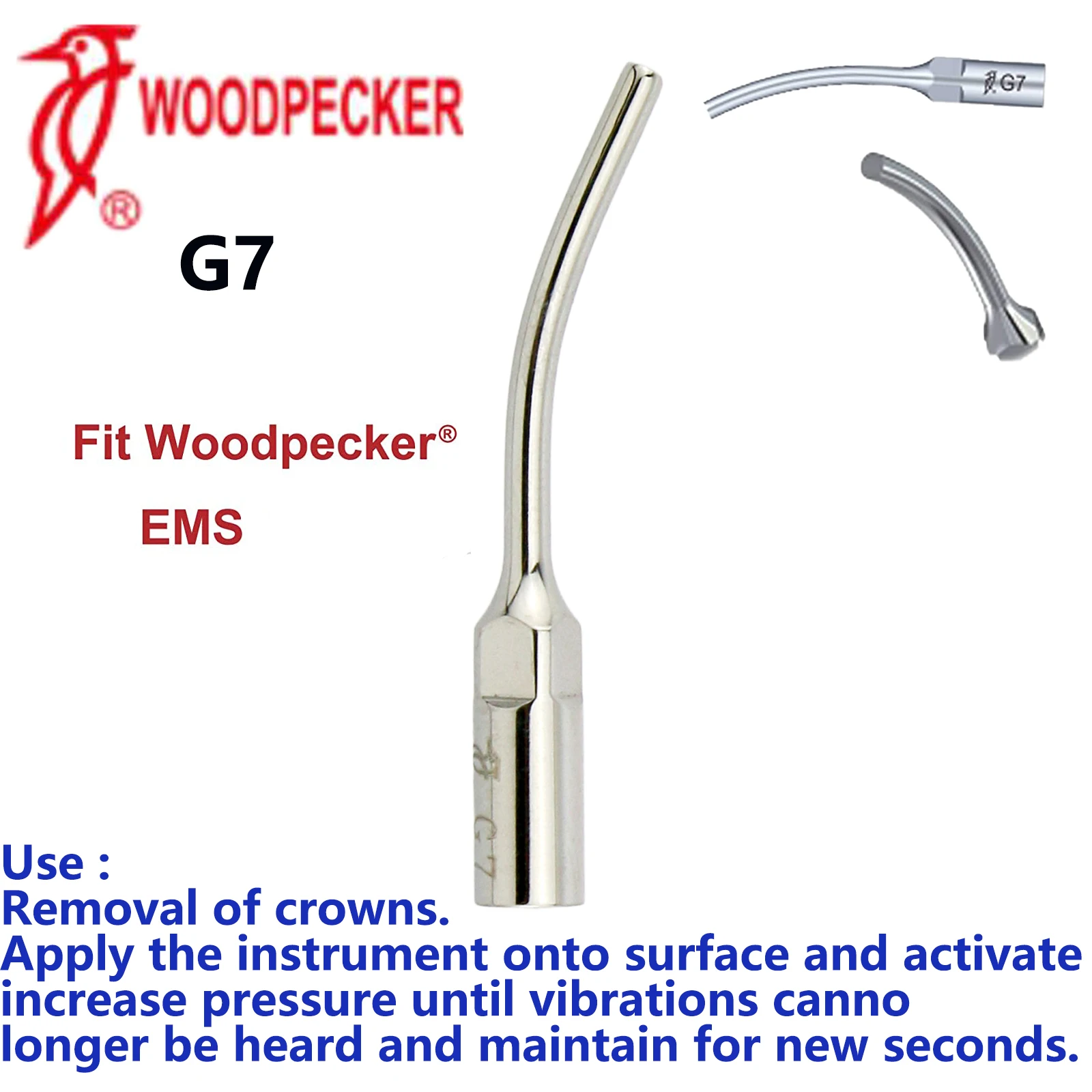 

Woodpecker 5PCS Dental Ultrasonic Scaler Scaling Dentists Endodontics Periodontics Perio Multifunction Tips G7 Series For EMS