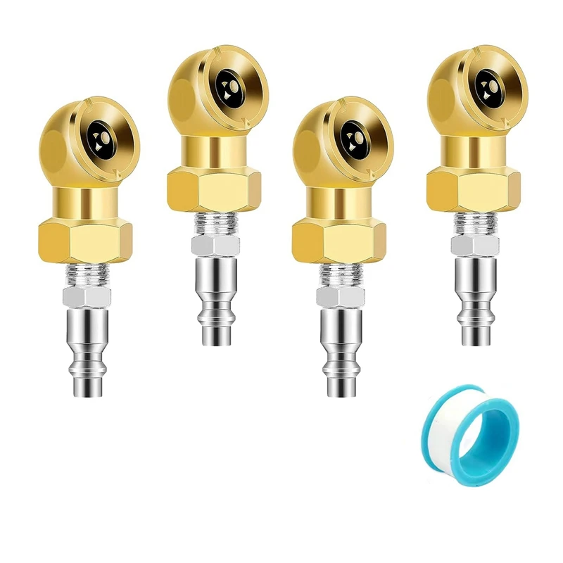 4 шт. 1/4 дюйма воздушный патрон колпачки для давления в шинах портативный