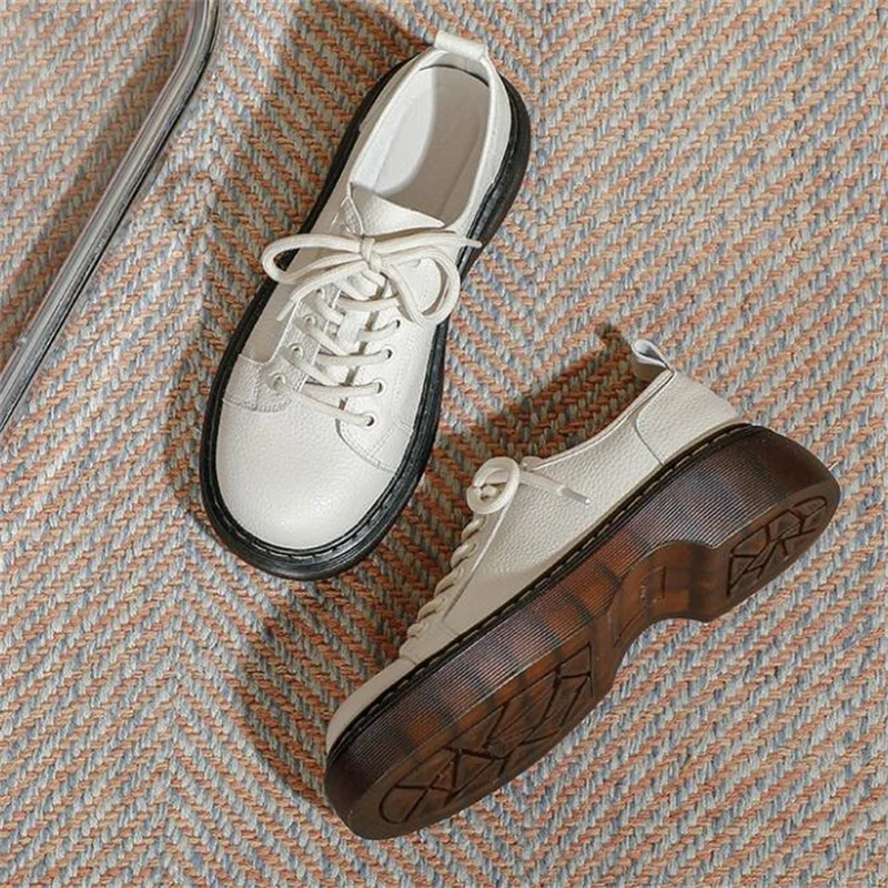 Low-Top Leather Martin Boots British Style Thick-Soled Oxfords Shoes For Women Platform School Uniform Jk Student Shoes