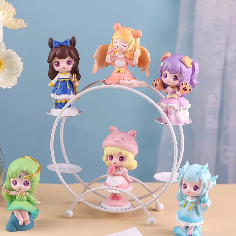 Blind Box Ornaments Rack Ferris Wheel Table Ornaments Pink White Window Hand-held Display Rack Props Decoration Storage Rack