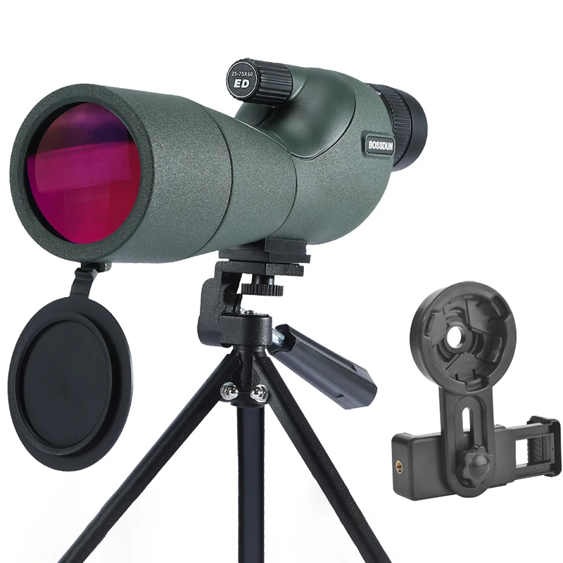 

25-75x ED Zoom Monocular Spotting Scope Powerful Telescope BAK4 Prism Waterproof W/Tripod For Camping Bird Watching Shooting