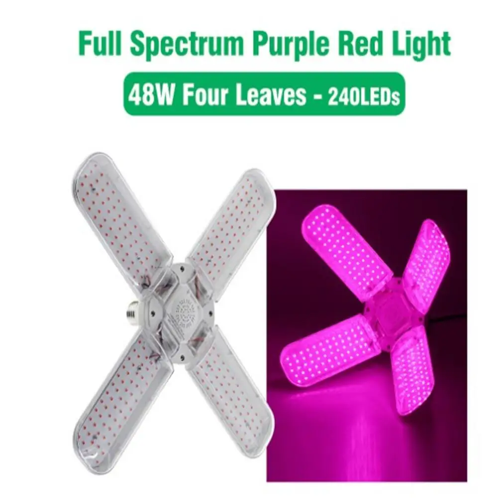 

24w 36w 48w Foldable Led Grow Light Full Spectrum E27 Plant Growing Light Phytolamp Bulb For Indoor Plants Flower Seedling