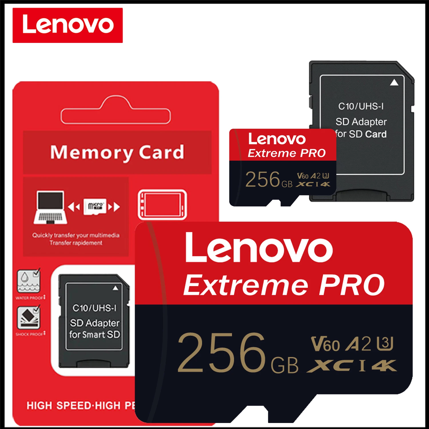 Фото Карта памяти Lenovo SD 1 ТБ, класс 10, V60, TF-карта, SD-карта памяти 128 ГБ, 256 ГБ, 512 ГБ, U3, высокоскоростные флэш-карты TF для камеры Nintendo Switch №4