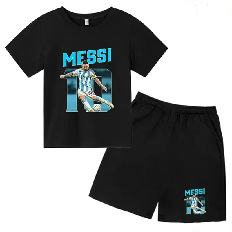 Летняя детская футболка с короткими рукавами и круглым вырезом принтом звезд для