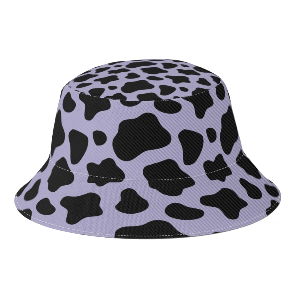 

Spring Graffiti Style Bucket Hat for Woman Man Awesome Cow Print Fisherman Hat Seaside Caps