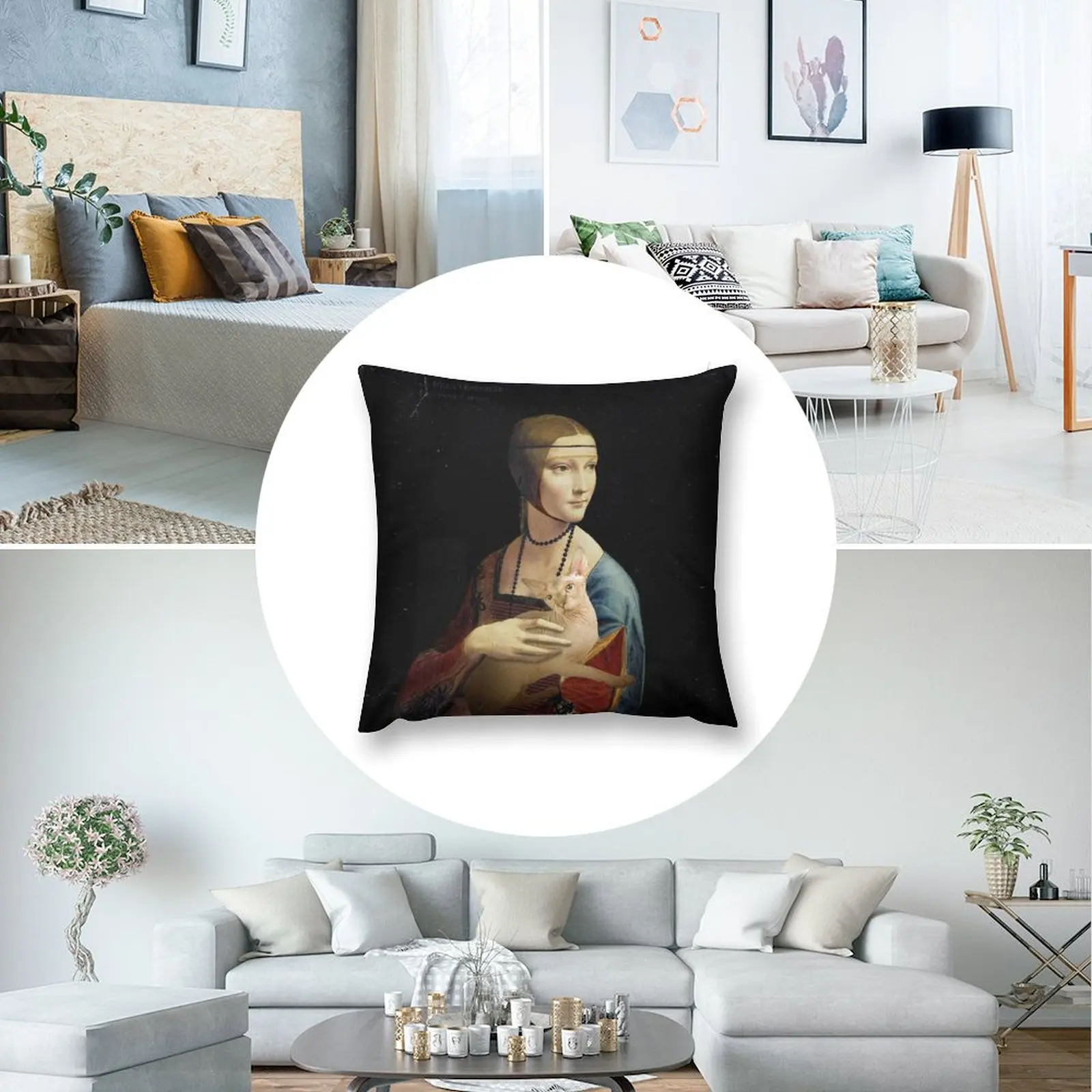 LADY WITH A SPHYNX CAT - поп-ретро-коллаж мавп поп-арт настенное украшение декоративная