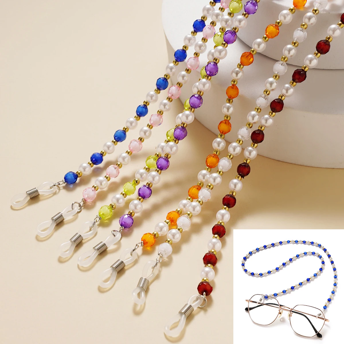 

2022 New Trendy Glasses Chains Beads Anti-lost Mask Lanyard Sunglasses Strap Holder Neck Cord Hang on Neck Eyewear Accessories