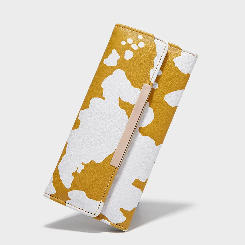 

Female Long Wallet Trend 2022 New Fashion Brand Cow Pattern Ladies Frame Bag Hot PU Multi-card Simple Sweet Clutch Free Shipping
