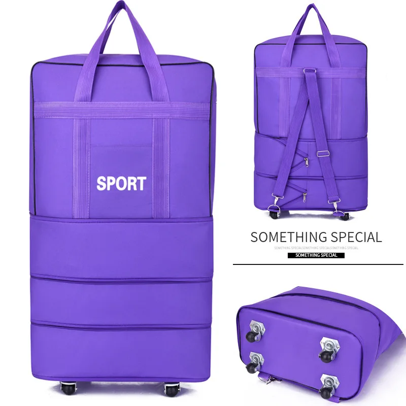 

New in Large-capacity 158 Air Checked Bag Universal Wheel Travel Bag Abroad Study Oxford Cloth Foldg Airplane Luggage Suitcase