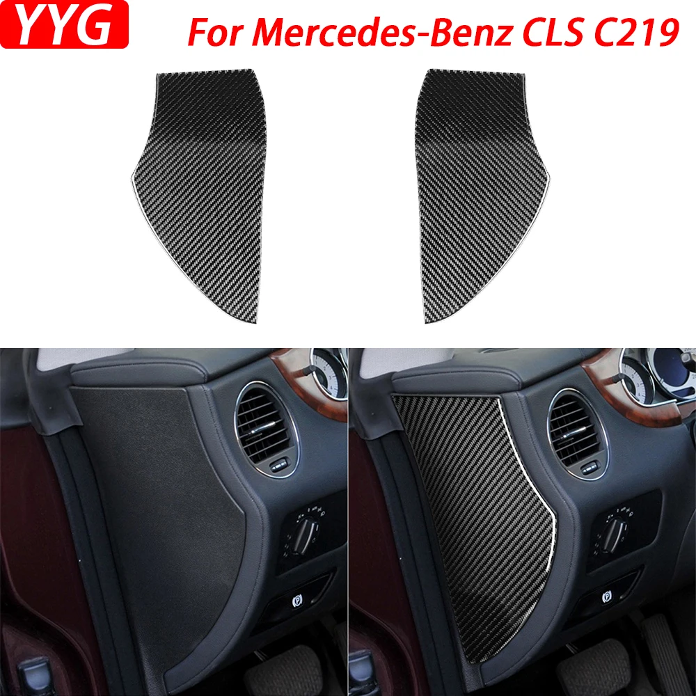 

Для Mercedes-Benz CLS C219 2004-2009 Защитная панель передней канавки из углеродного волокна, отделка крышки автомобиля