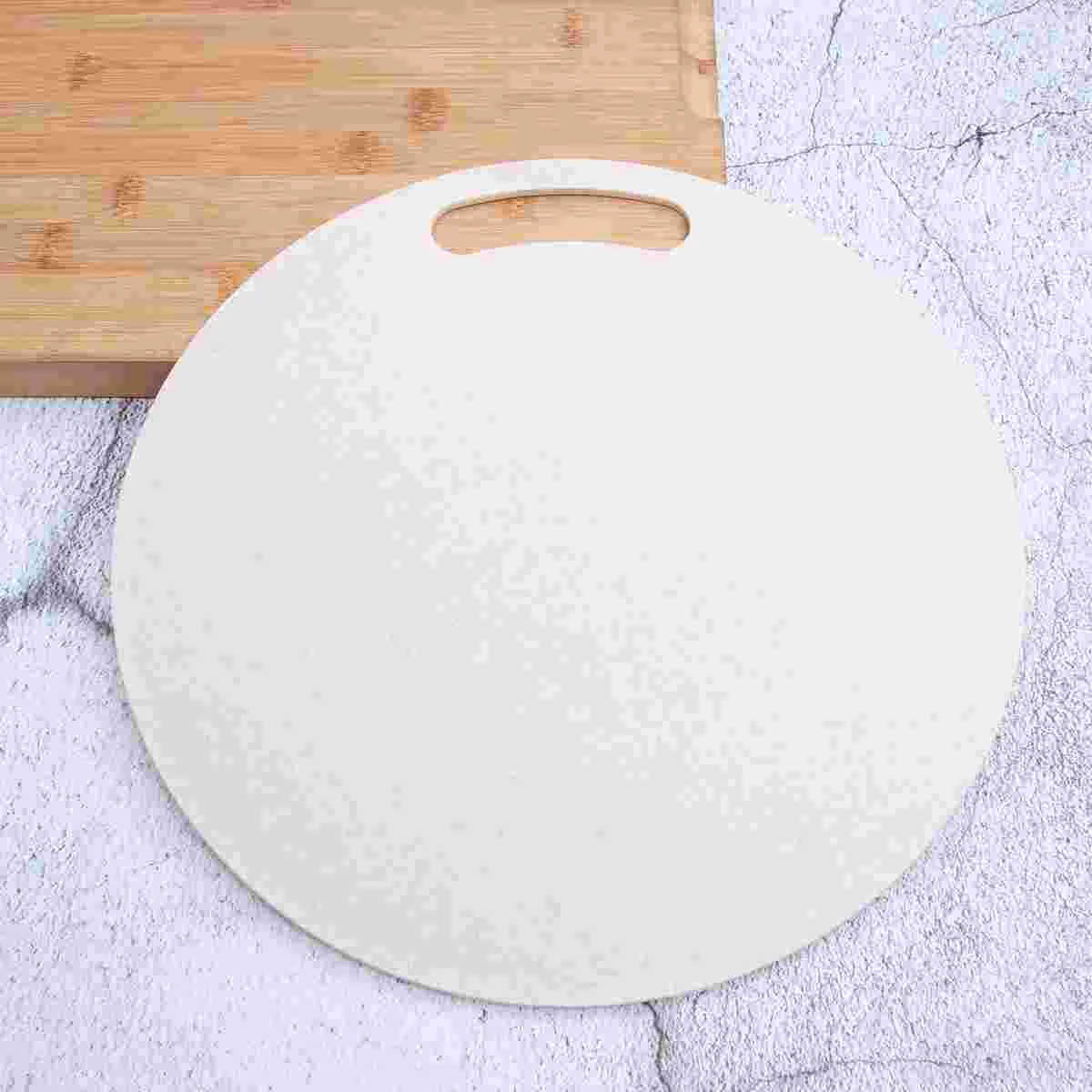 

Kitchen Wheat Straw Chopping Board Multi-function Cutting Board Non-slip Round Shape Cutting Board for Home (Beige)