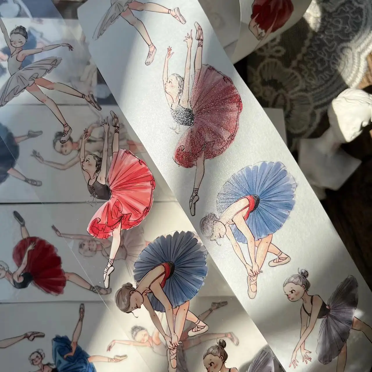 

Lovely Ballet Girl Washi PET Tape for Card Making DIY Scrapbooking Plan Sticker
