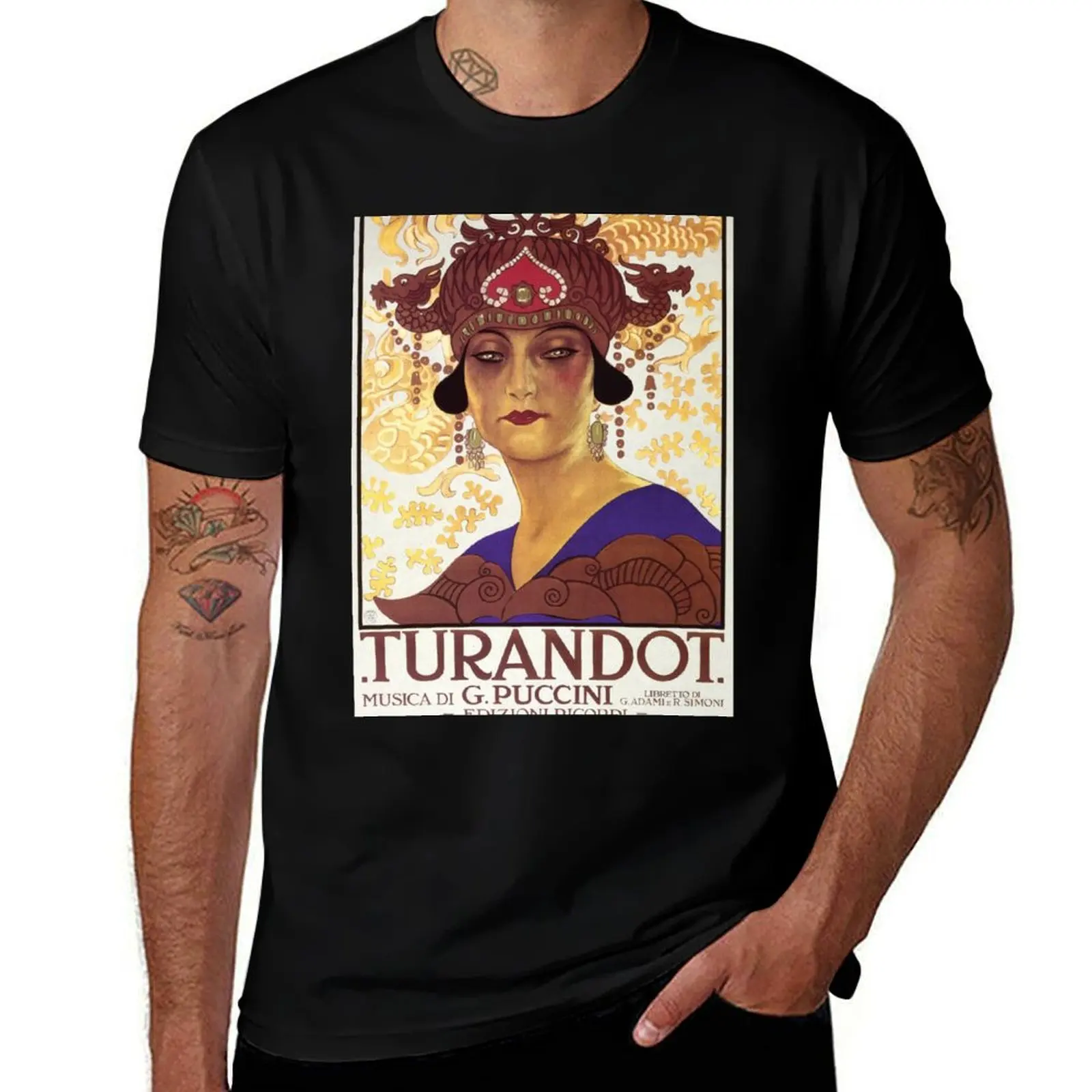 Фото Винтажная футболка Turandot, повседневная свободная футболка для ежедневной носки №1