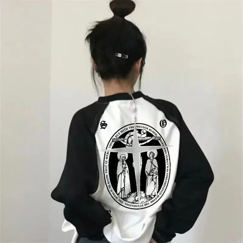 

Футболка женская в стиле хип-хоп, с рукавом реглан