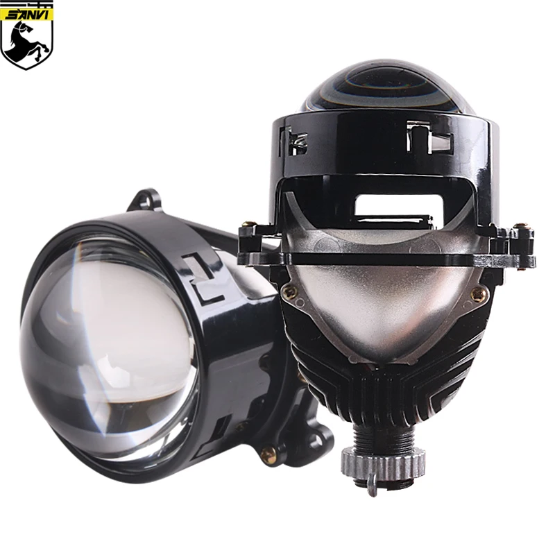 

Sanvi S3 Car 3 Inch 12V 45W 6000K BI LED Projector Glass Lens Headlight For Auto H4 H7 H1 9005 9006 Angel Eyes Retroft Light