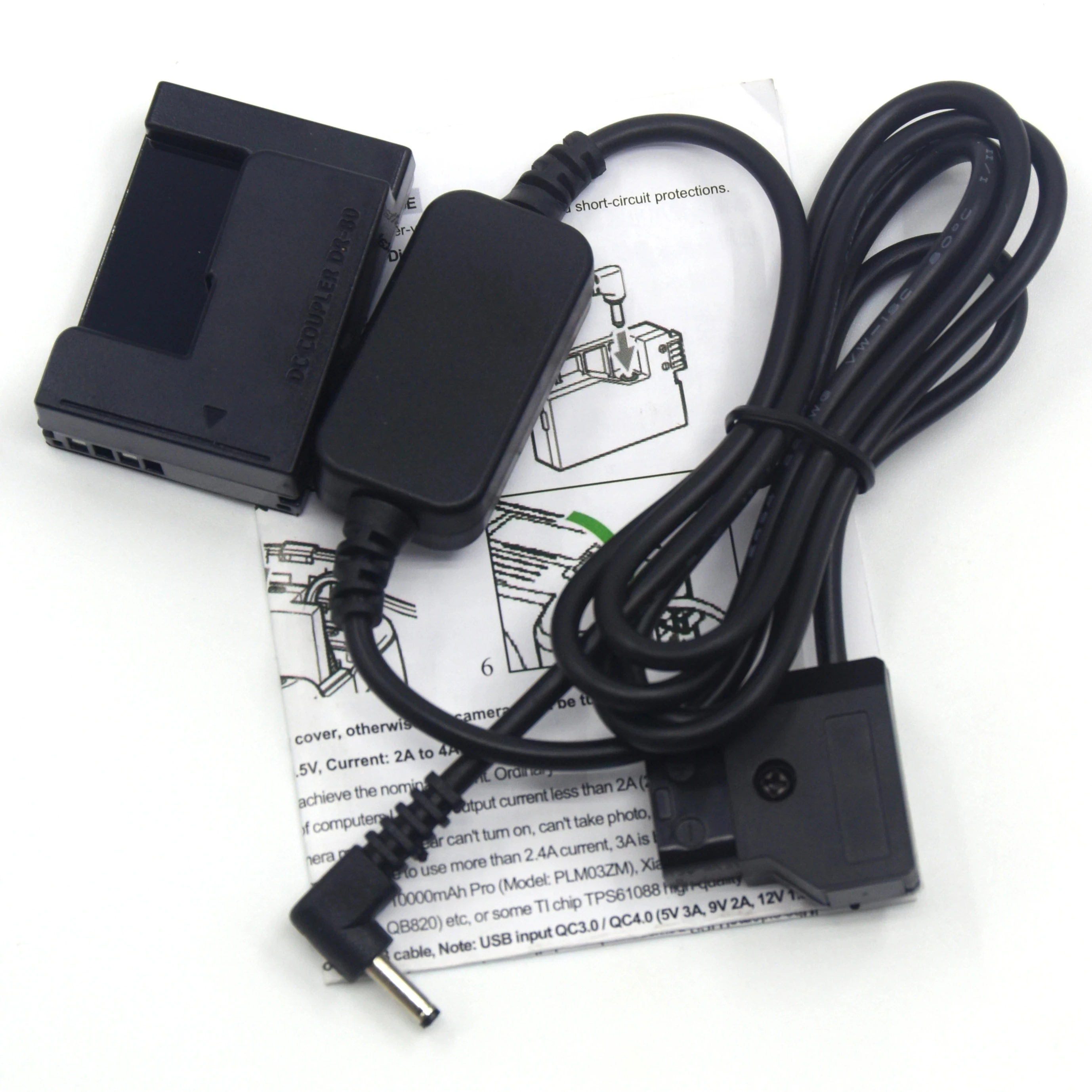 

12-24V Step-Down Cable To D-TAP Dtap DR-80 ACK-DC80 NB-10L Dummy Battery For Canon PowerShot G15 G16 SX40 SX50 SX60