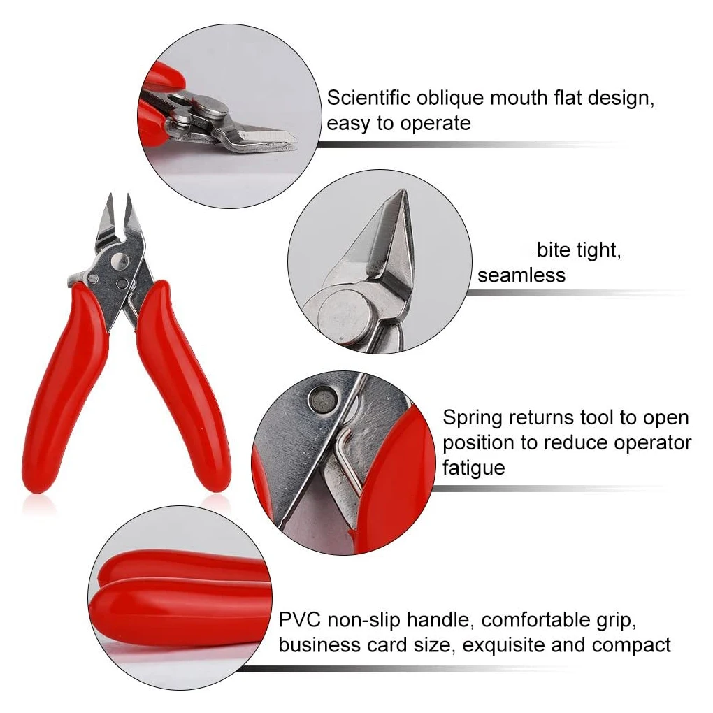 

3.5 Inch Mini Wire Cutter Small Soft Cutting Electronic Pliers Wires Insulating Rubber Handle Model Pliers